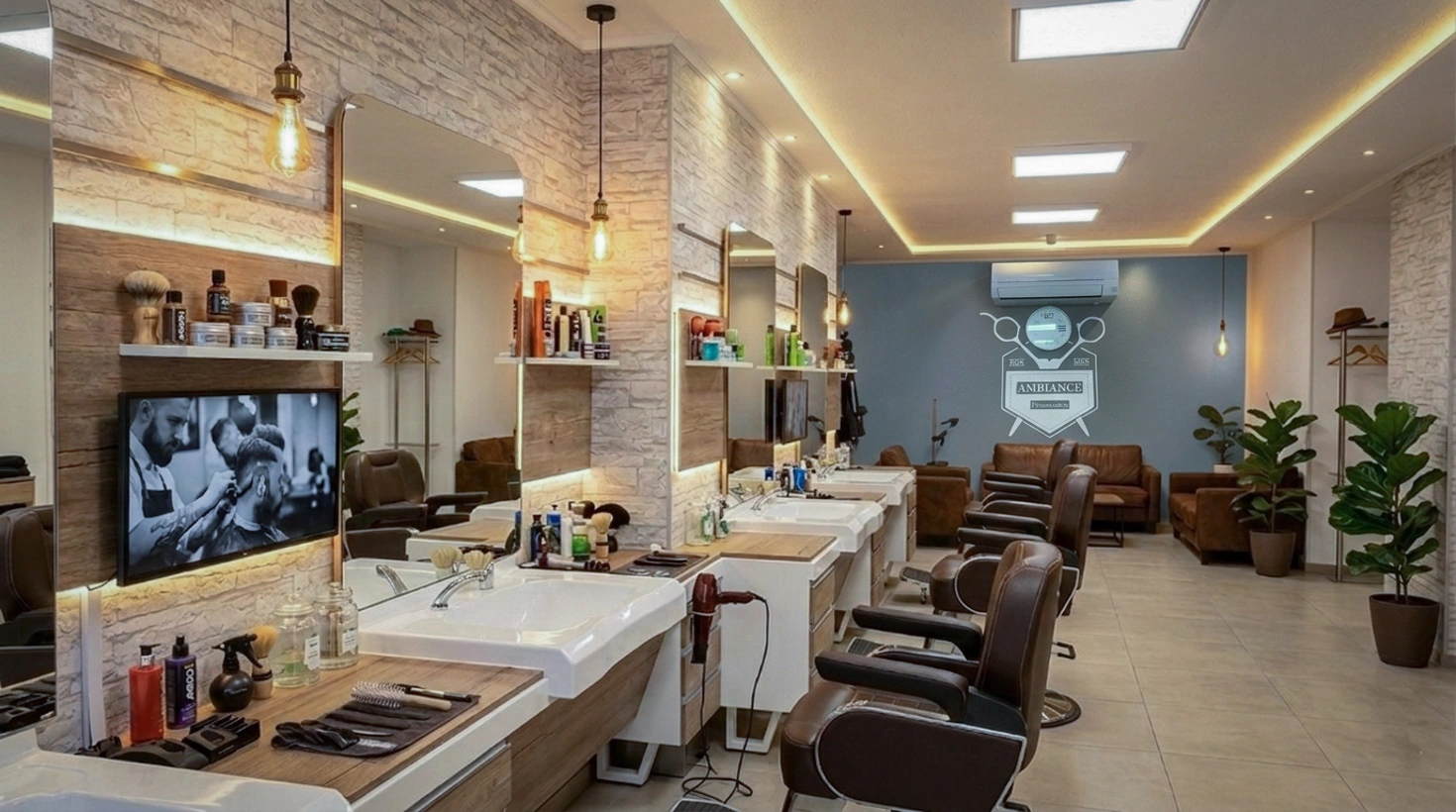 Innenraum AMBIANCE Barbershop Düren